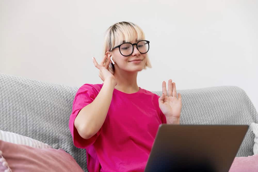 Woman working from home during virtual DBT in Washington therapy session